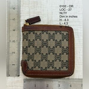 Celine Brown and Black Patterned Wallet
